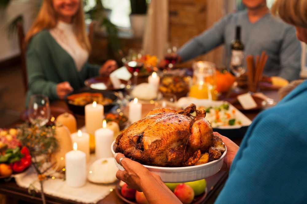 celebrating thanksgiving party