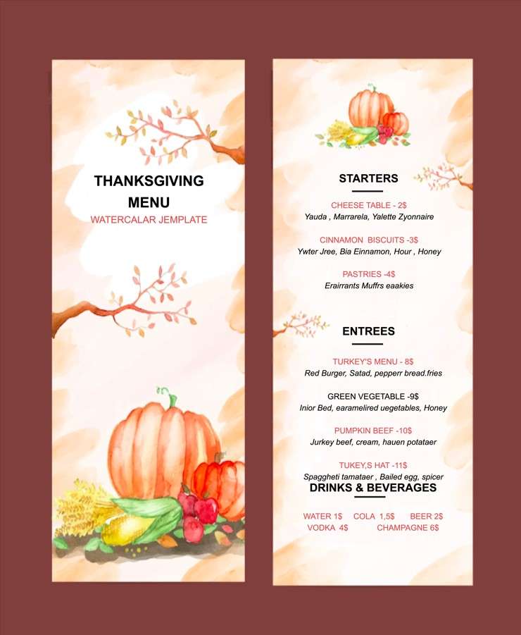free thanksgiving menu template 02