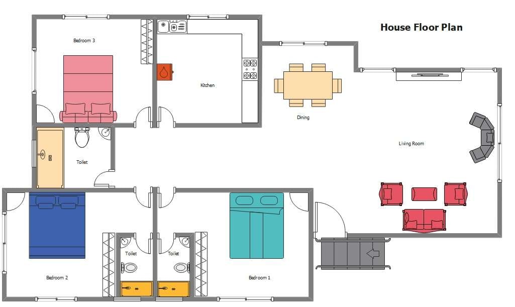 unique 3 bedroom blueprint