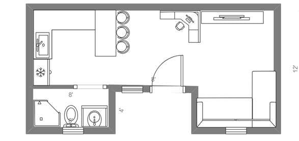 tiny apartment floor plan