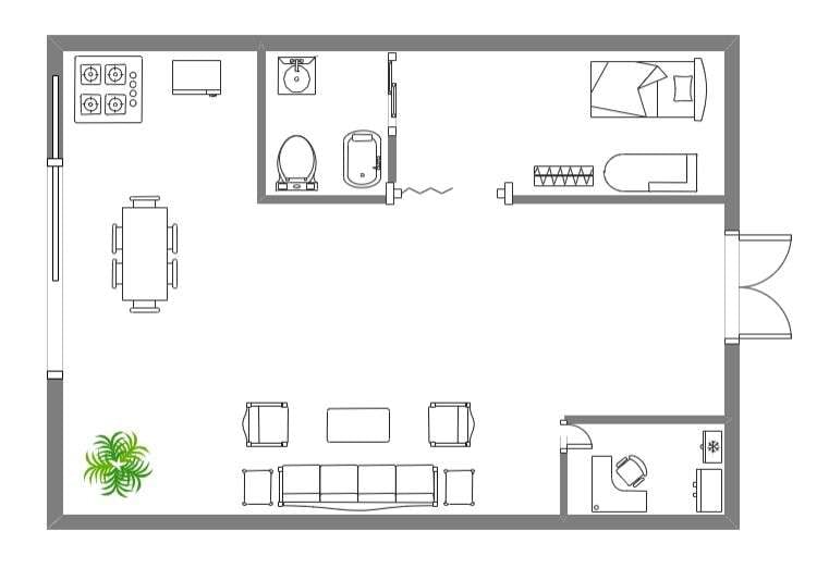 tiny one room plan