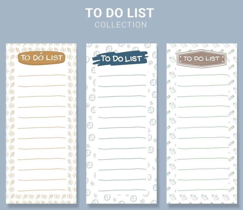 different to-do list sample templates