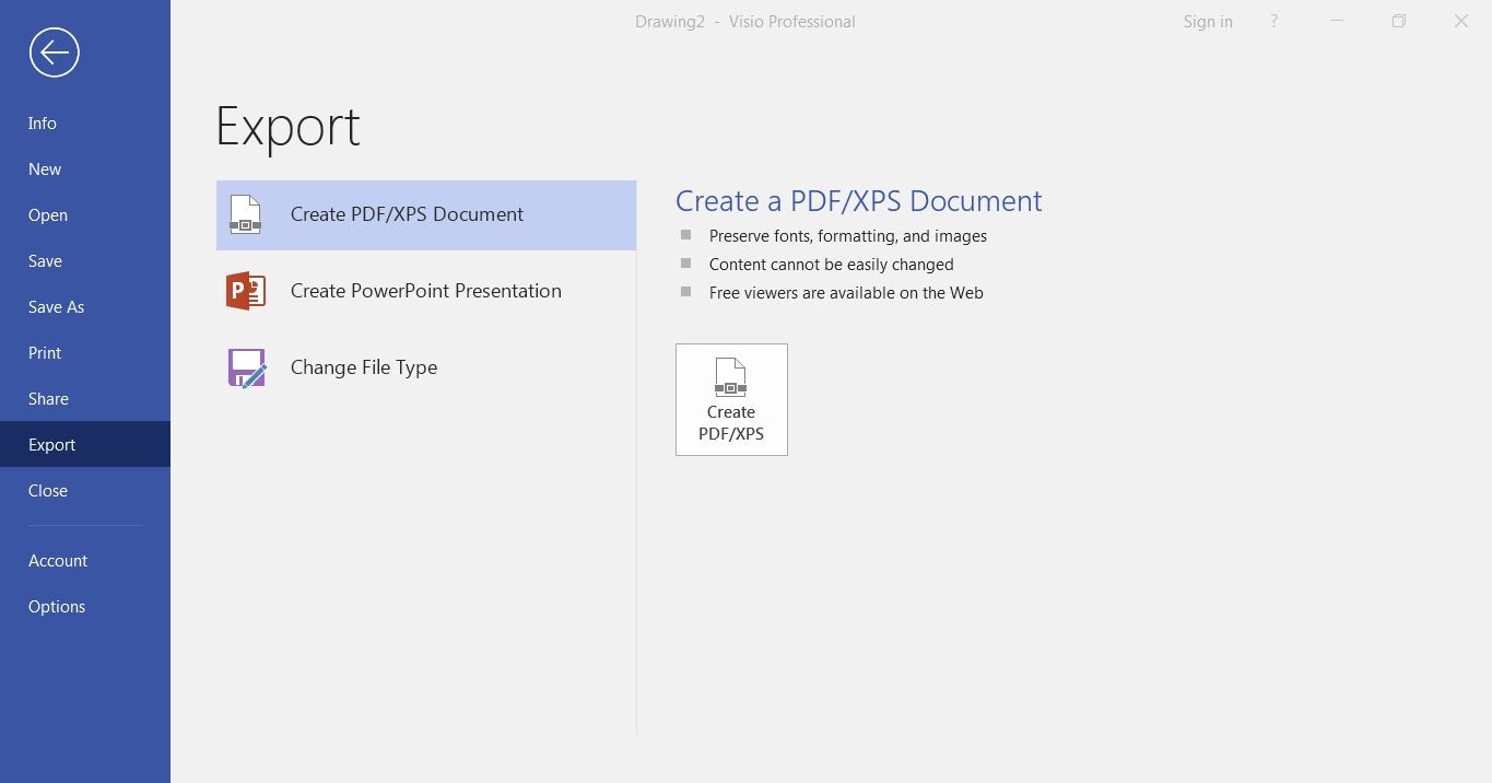 save flowchart in visio