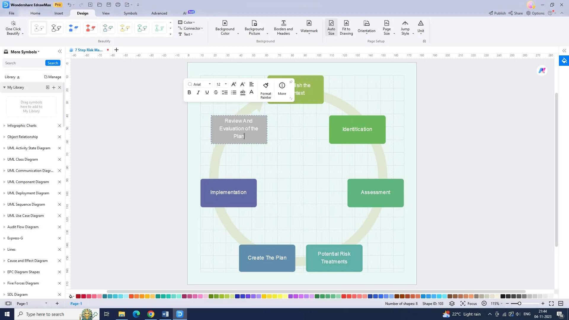 introducir información en el diagrama de flujo