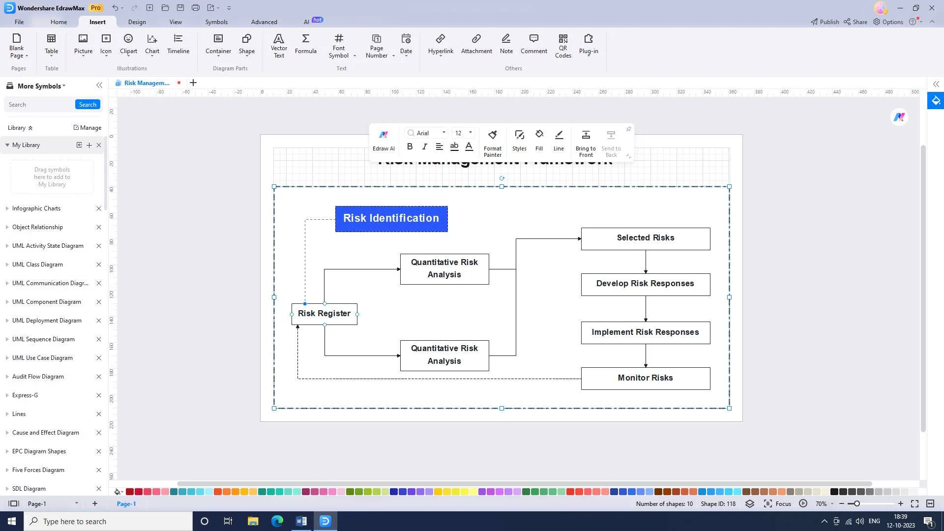 connecting shape in edrawmax