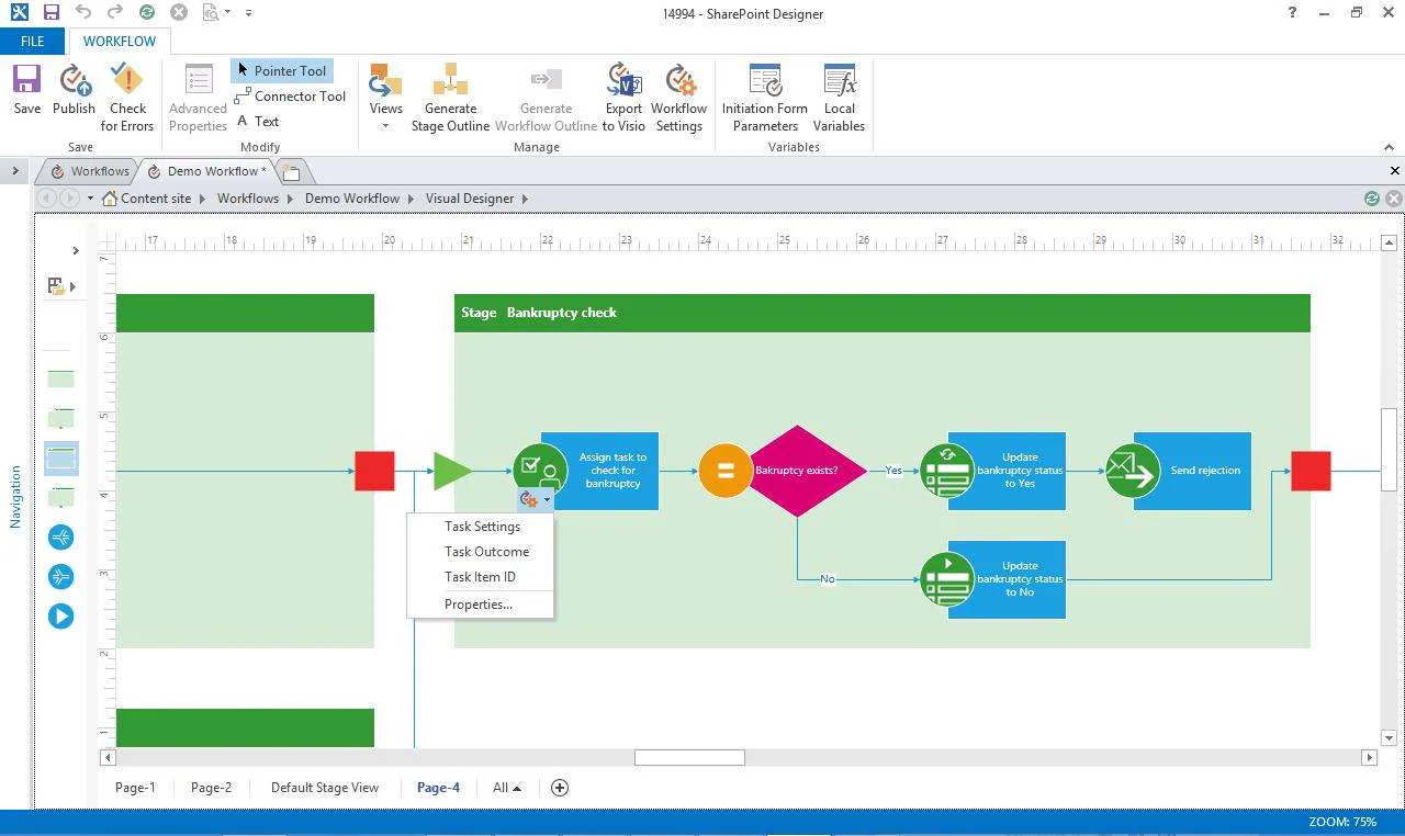 visio and sharepoint integration example