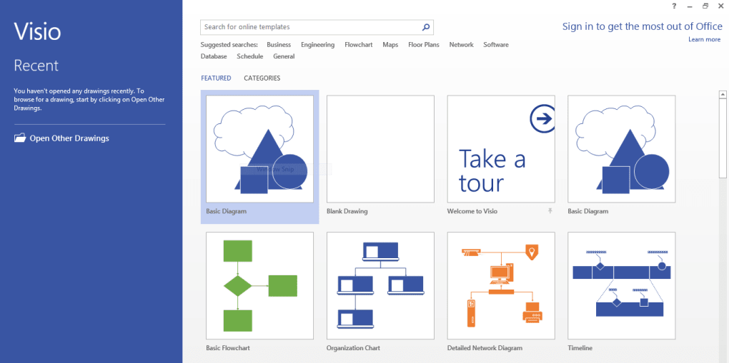 visio desktop app interface