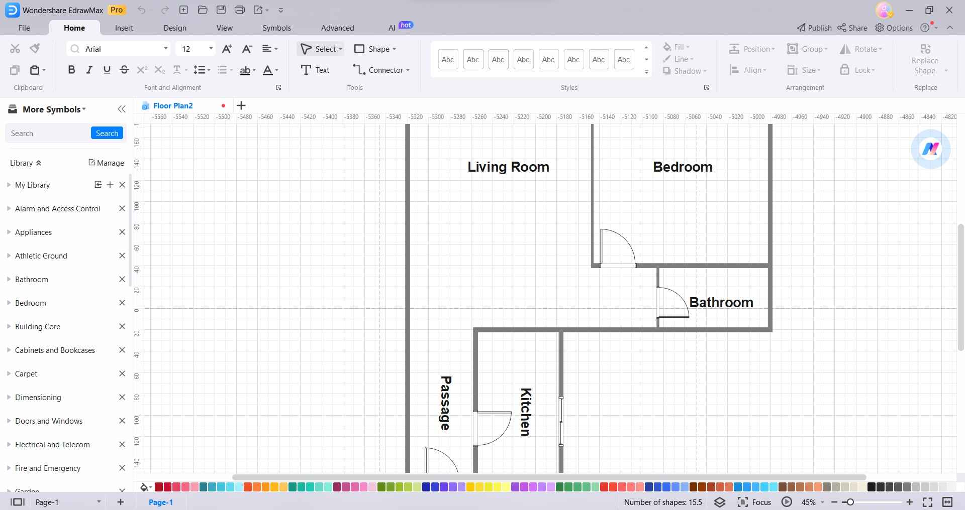 floor plan sample in edrawmax