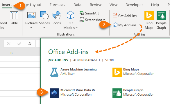 visio add-in for Excel