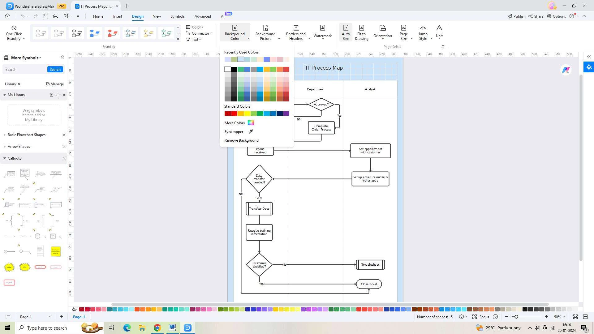 modifying the template