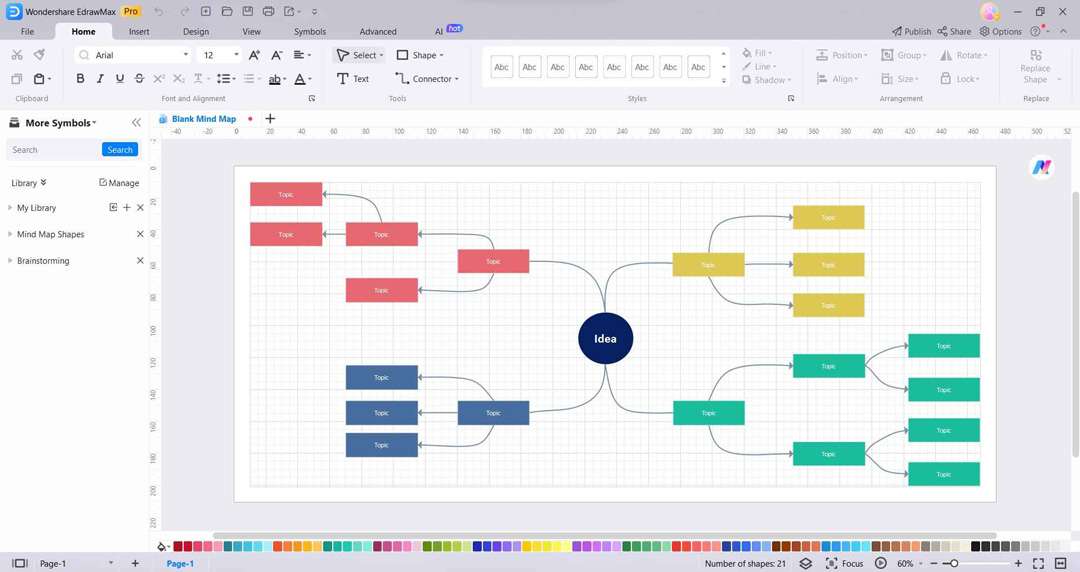 mind map diagram in edrawmax