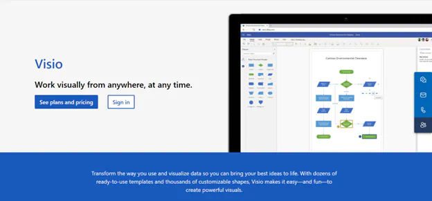 visio website screenshot