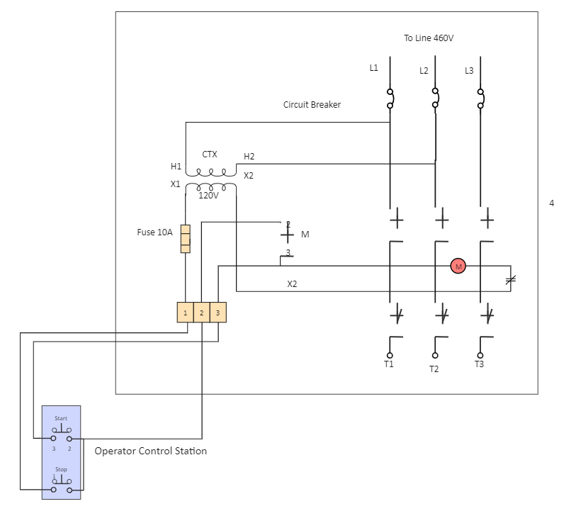 Exemplo de esquema elétrico de motor de arranque