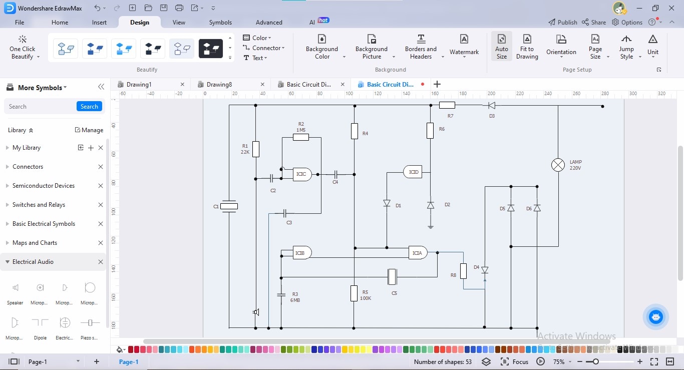 Criador de diagramas de fiação elétrica edrawmax