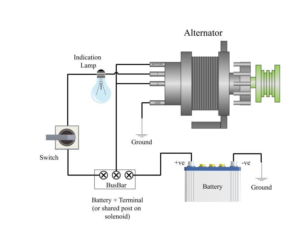 modelo de diagrama de alternador de três fios