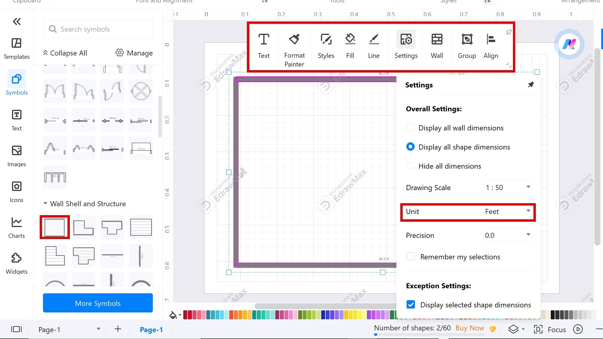 adding walls on floor plan Edrawmax