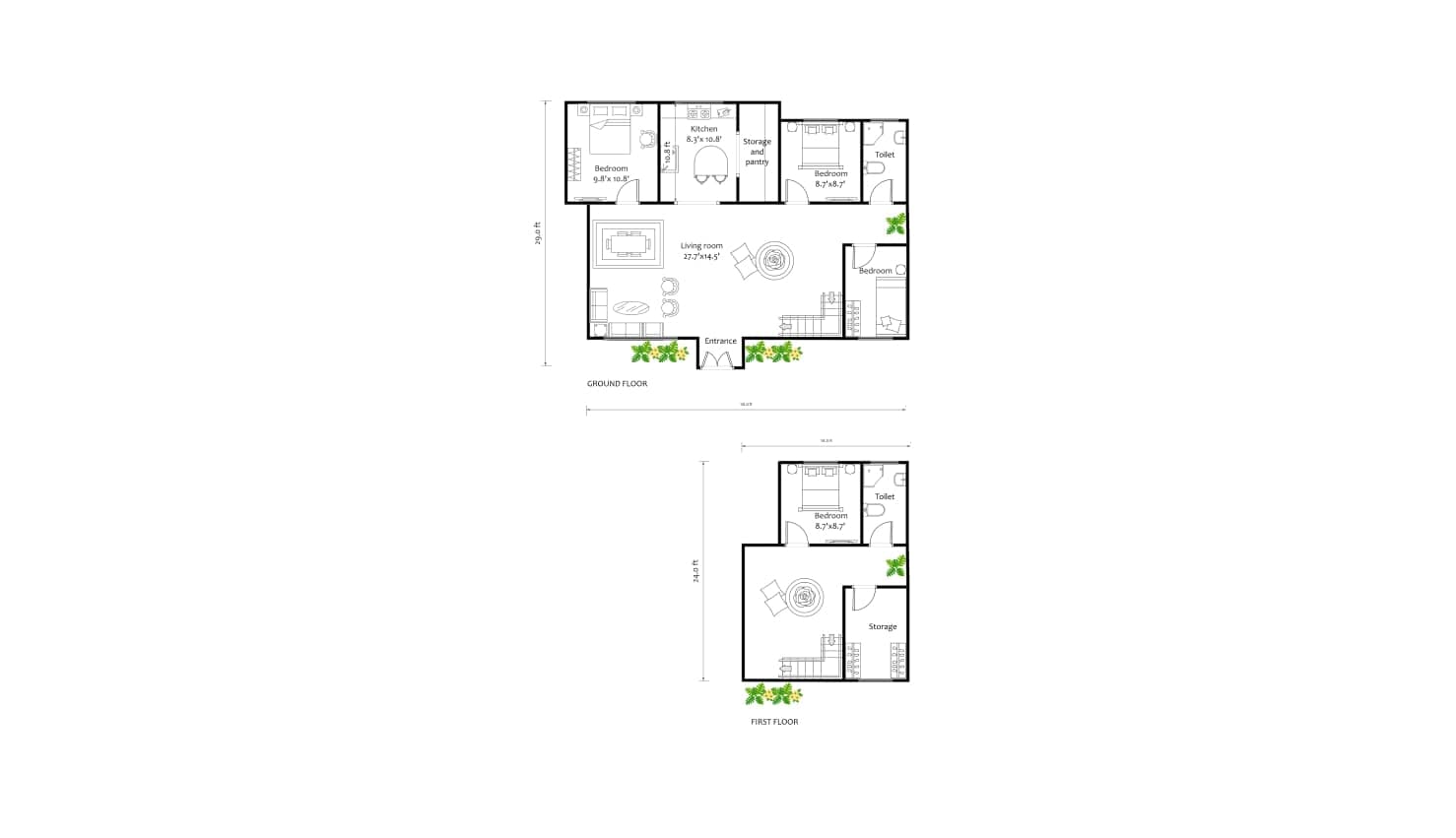 1000 sq. ft template four