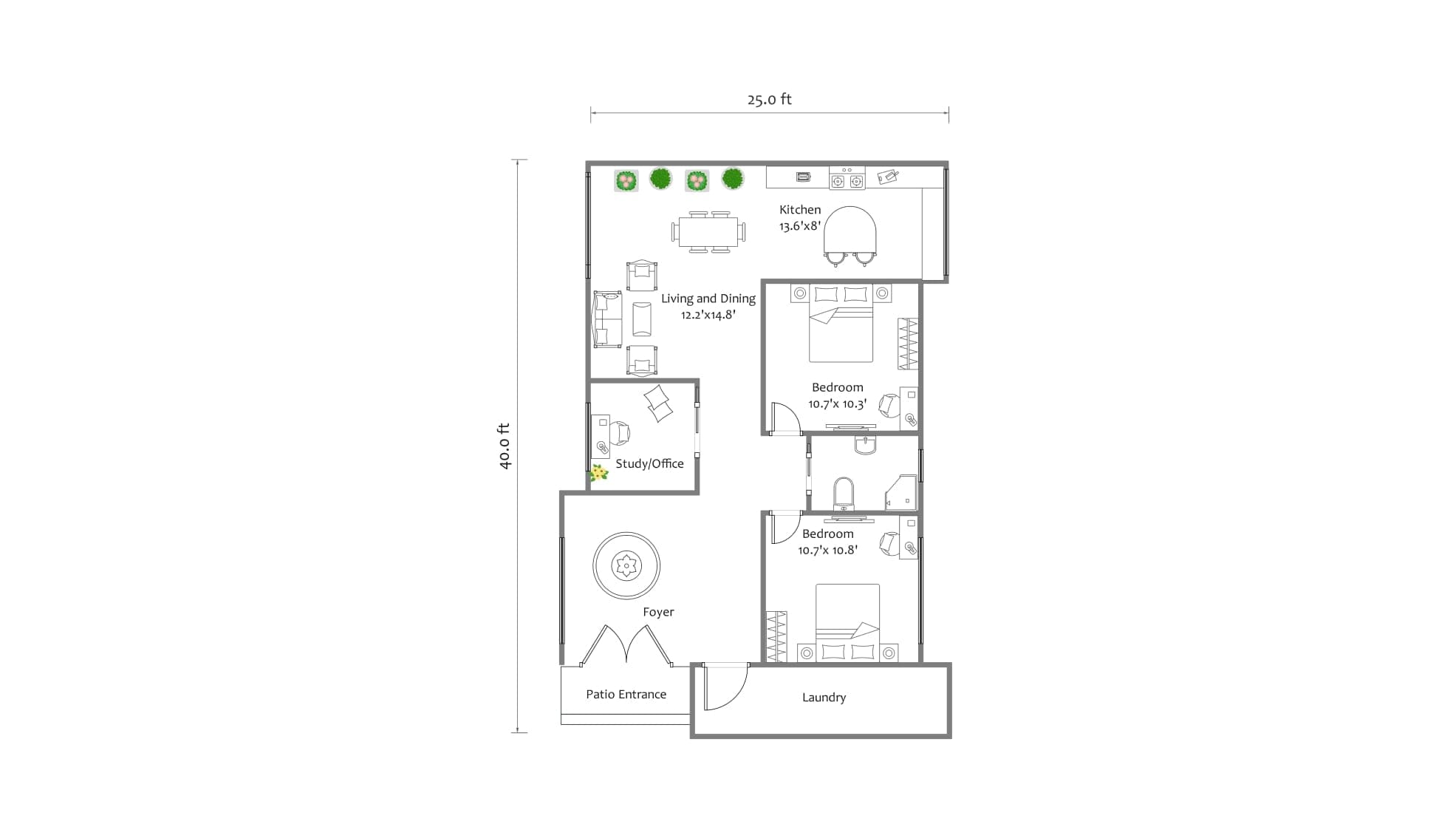 1200 sq. ft template four