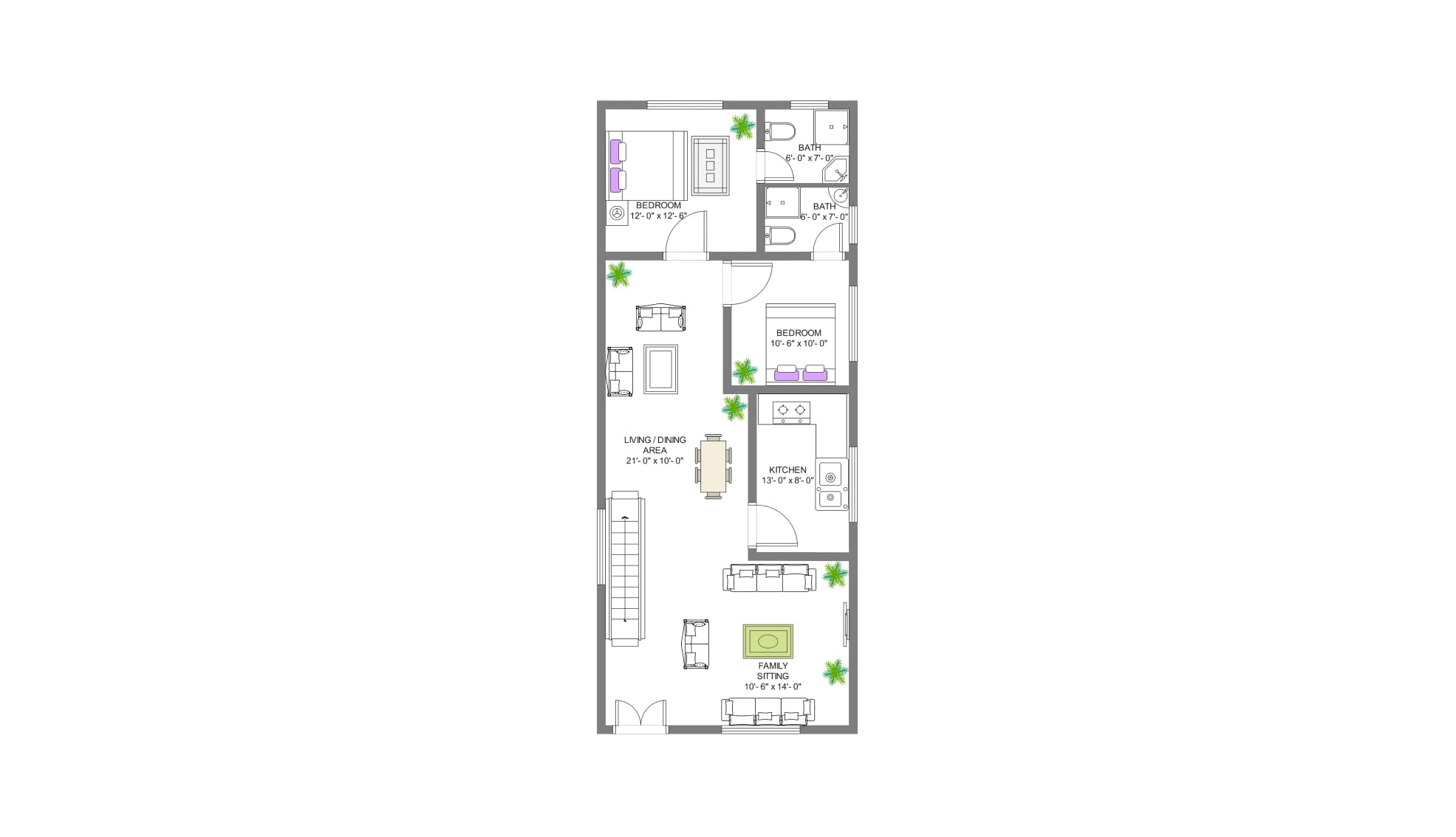 1200 sq. ft template six