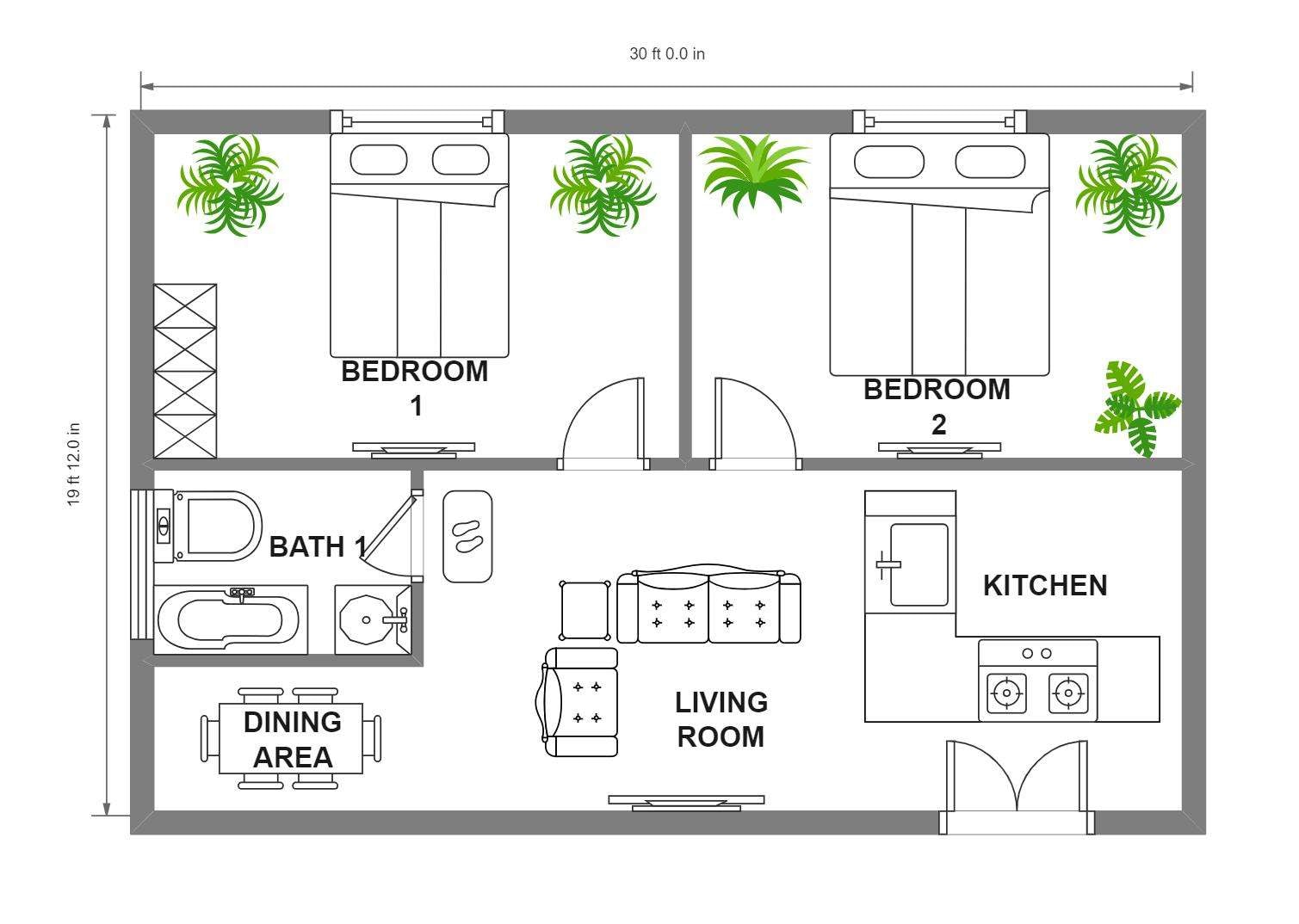 20*30 Feet Floor Plan