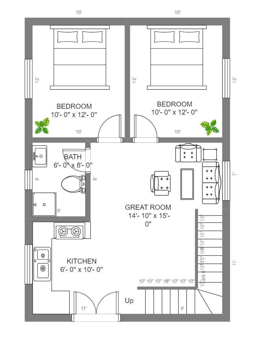 20*30 Feet Floor Plan