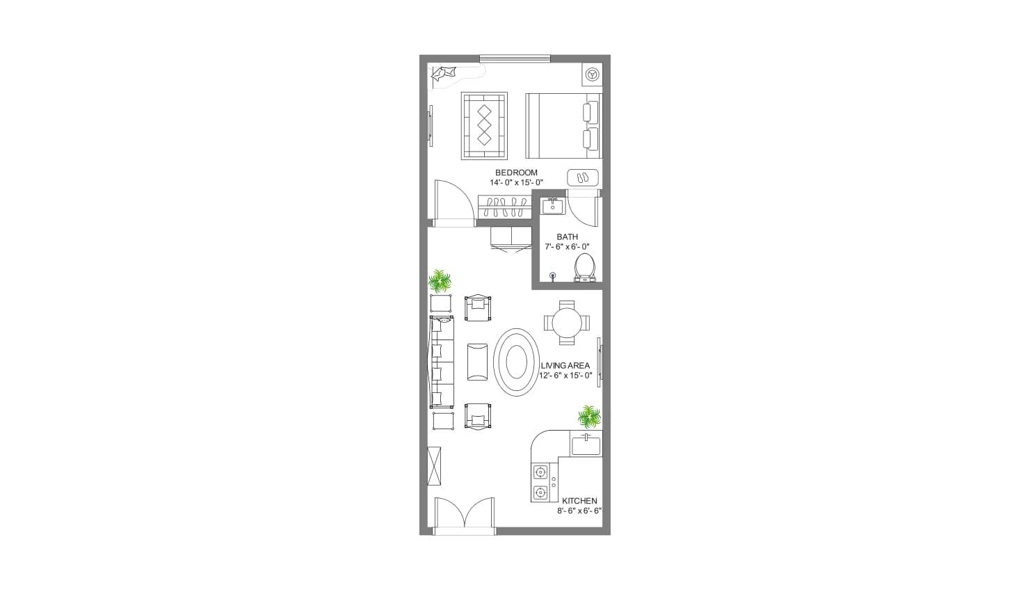 600 sq. ft template eight