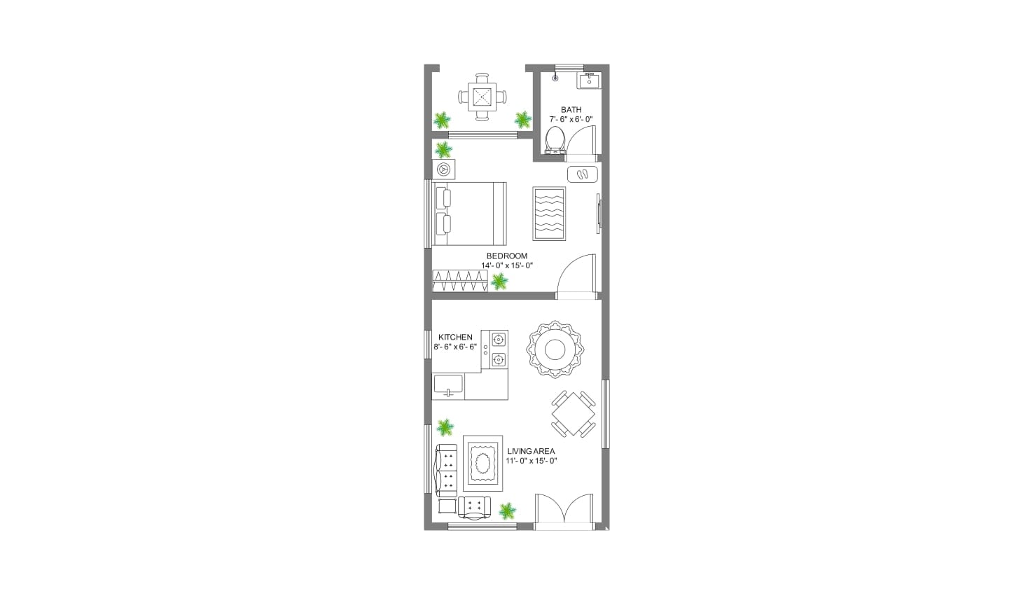 600 sq. ft template seven