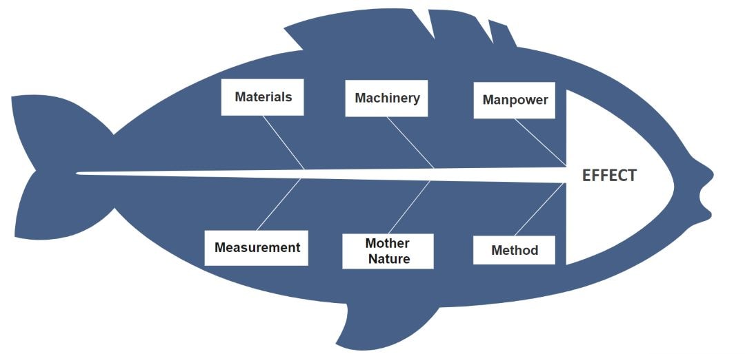 Cause and effect diagram for manufacturing company