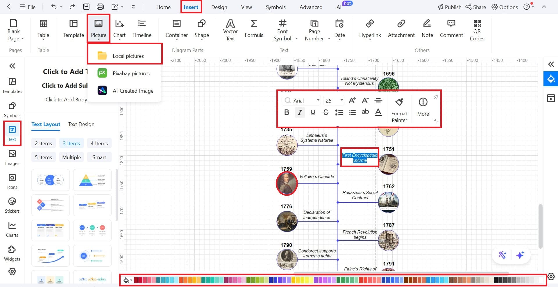 personalize the timeline