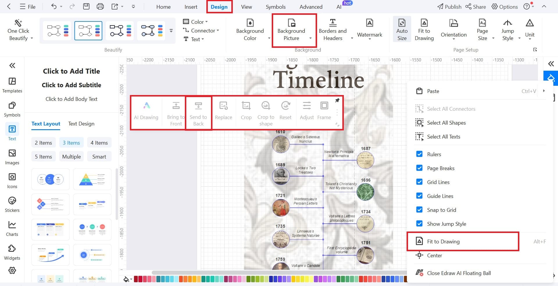 design the background