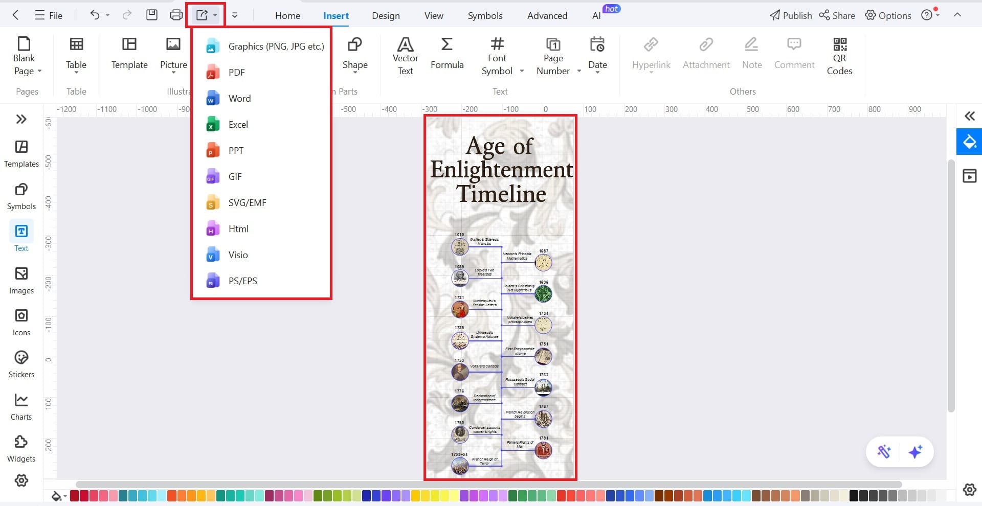 export the timeline