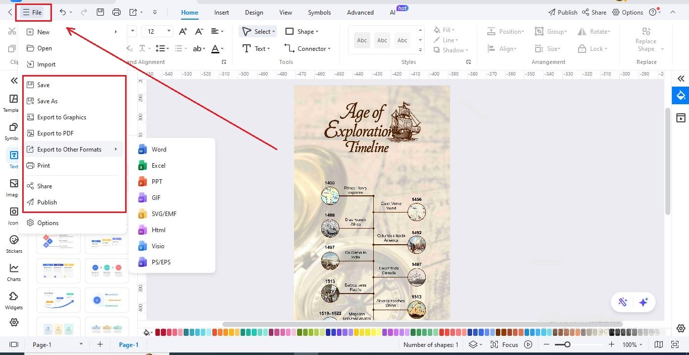 step-07 save, share or export timeline