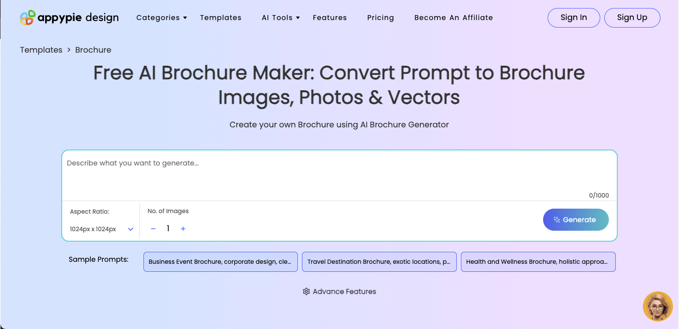 brochure making with appypie ai