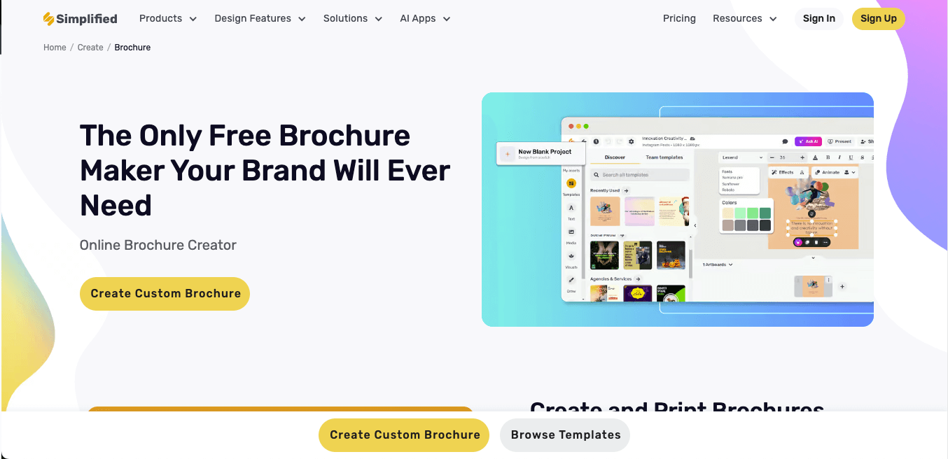 brochure making with simplified ai