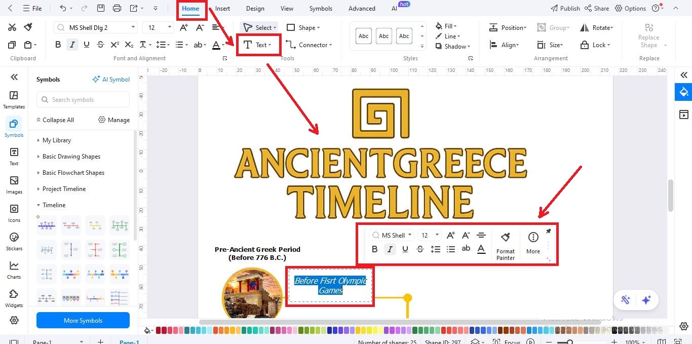 add title and events