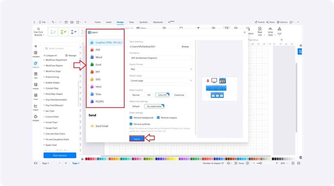 architecture diagram export