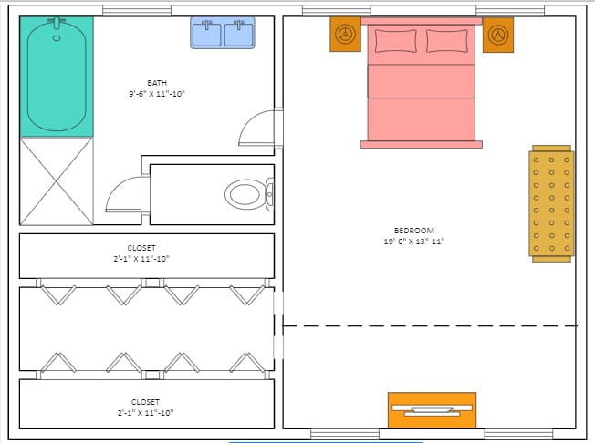 long bedroom floor plan