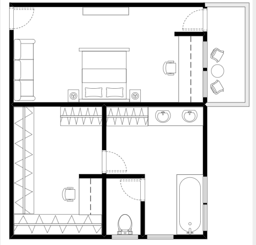 balcony bedroom floor plan