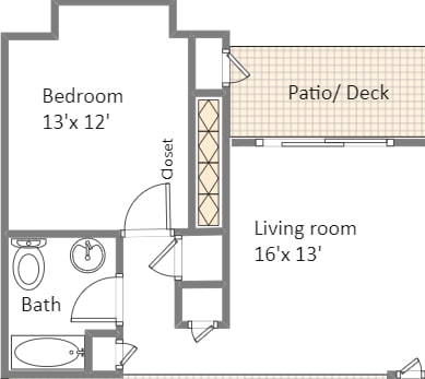 patio bedroom floor plan