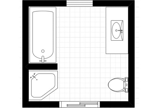 simple bathroom floor plan