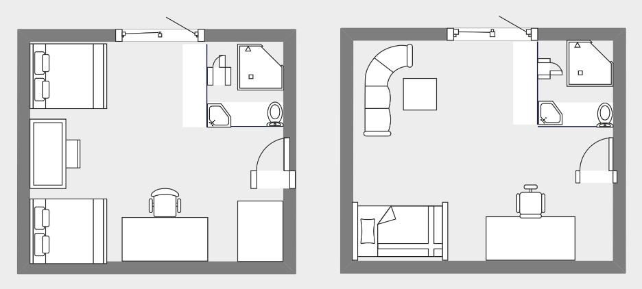 bedroom with bathroom