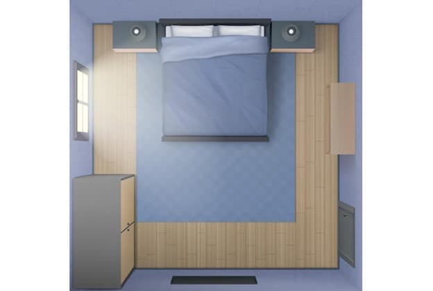 bedroom layout top view
