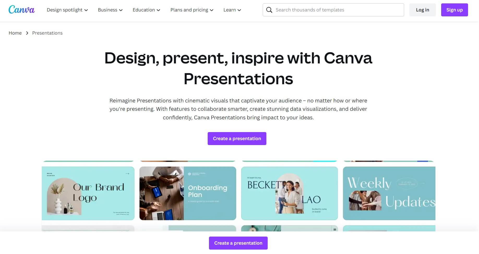 canva online presentation maker
