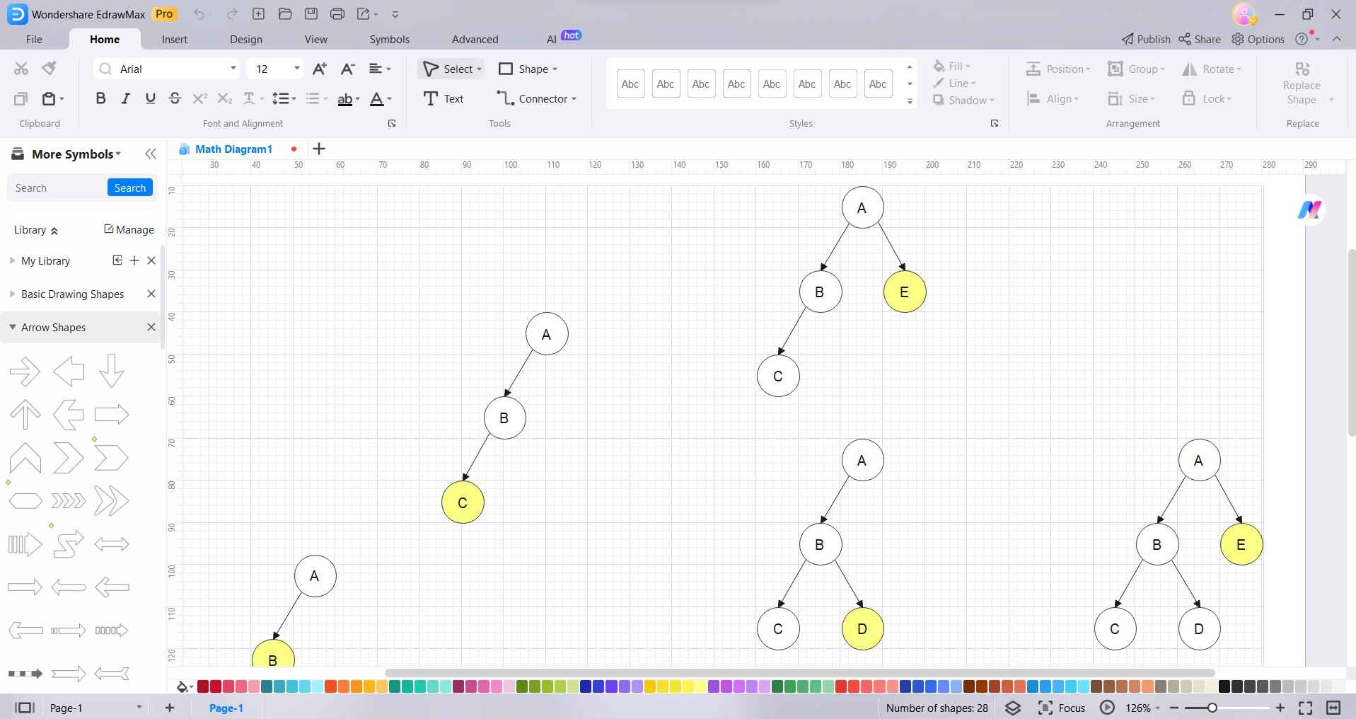 binary tree diagram in edrawmax