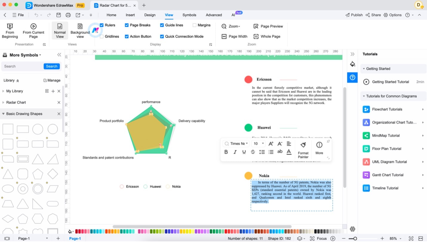 edrawmax edit text canvas