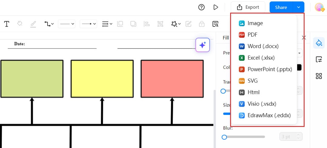 export timeline template