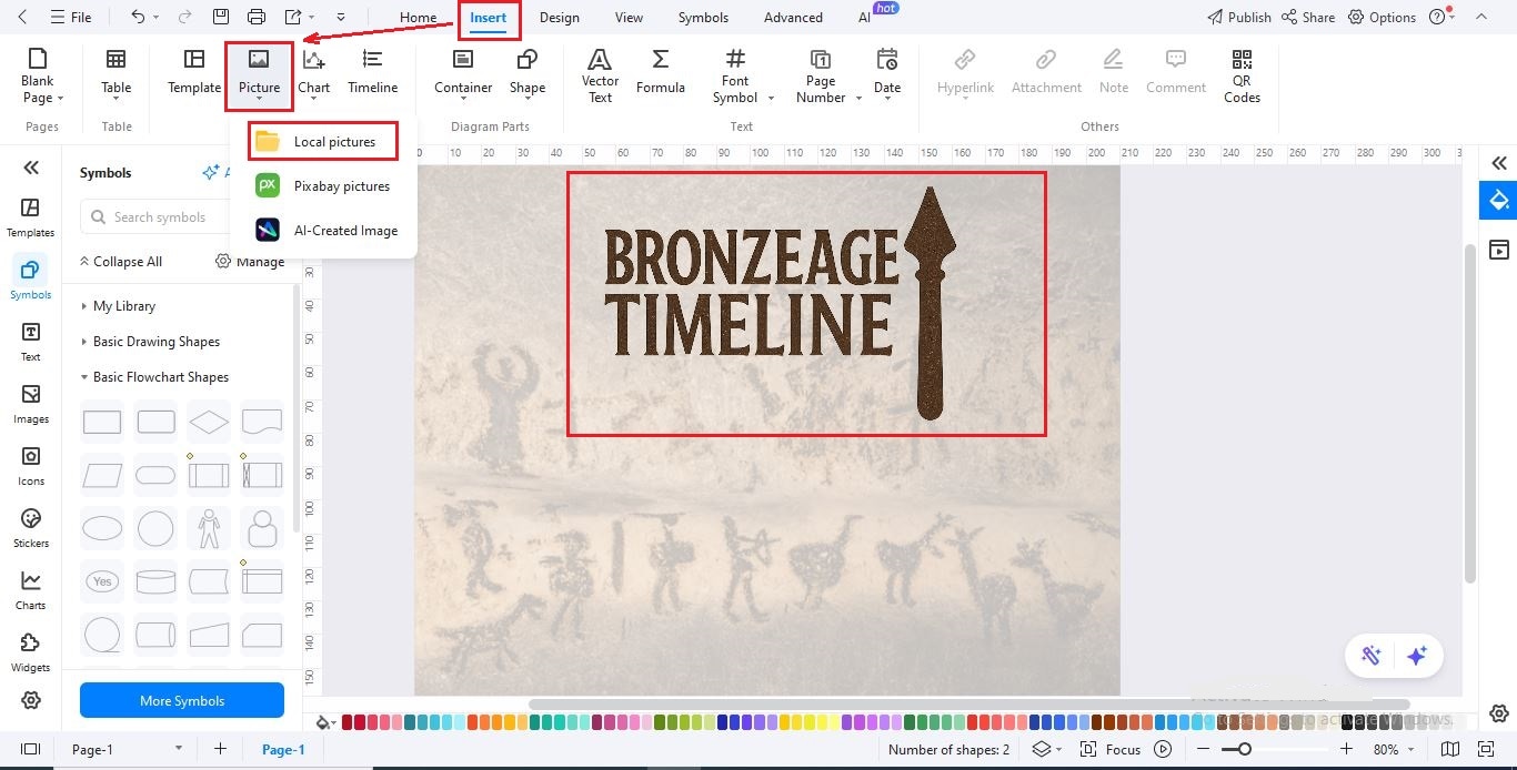 step-03 add a heading to the timeline