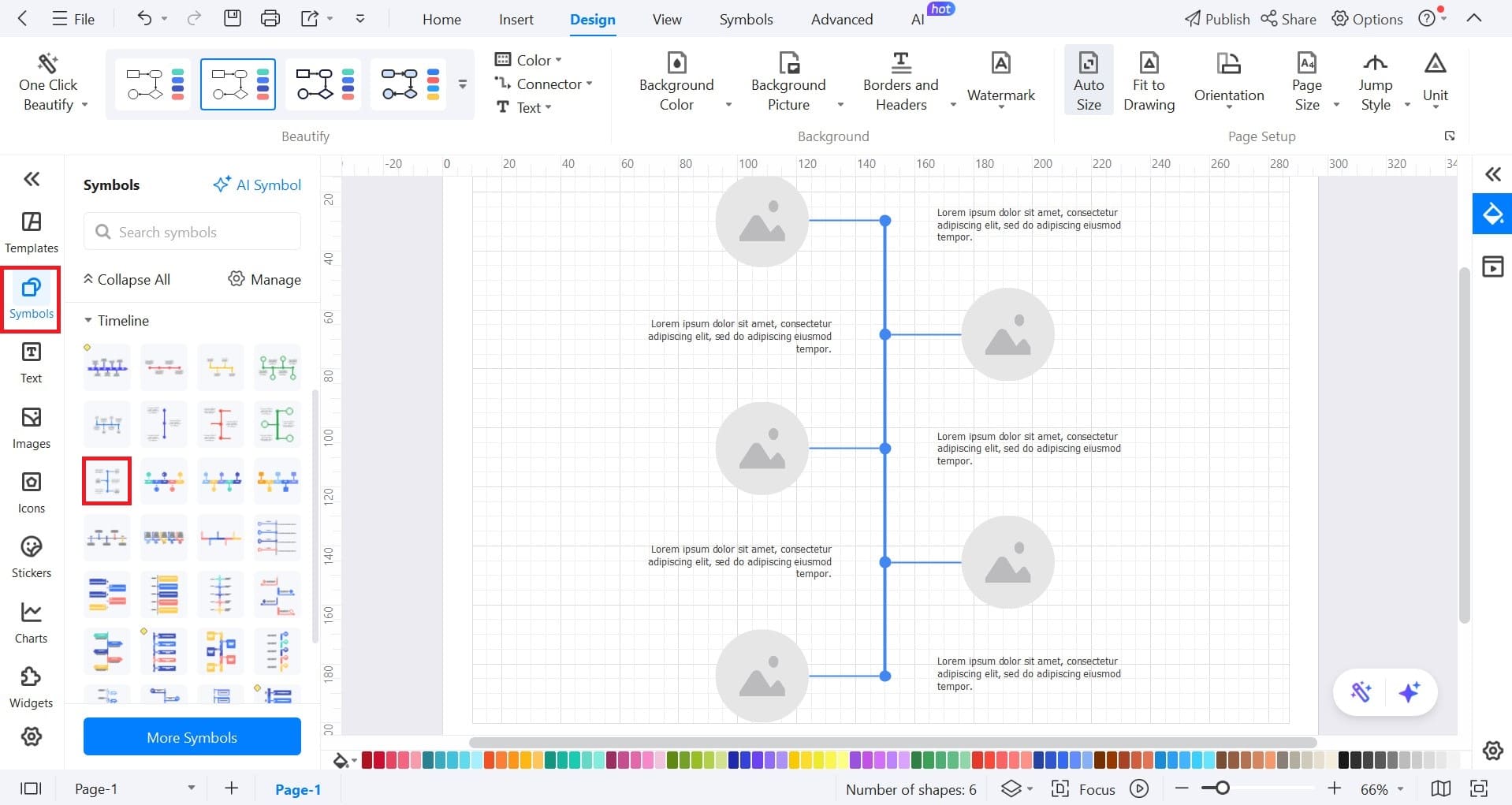 select a timeline layout