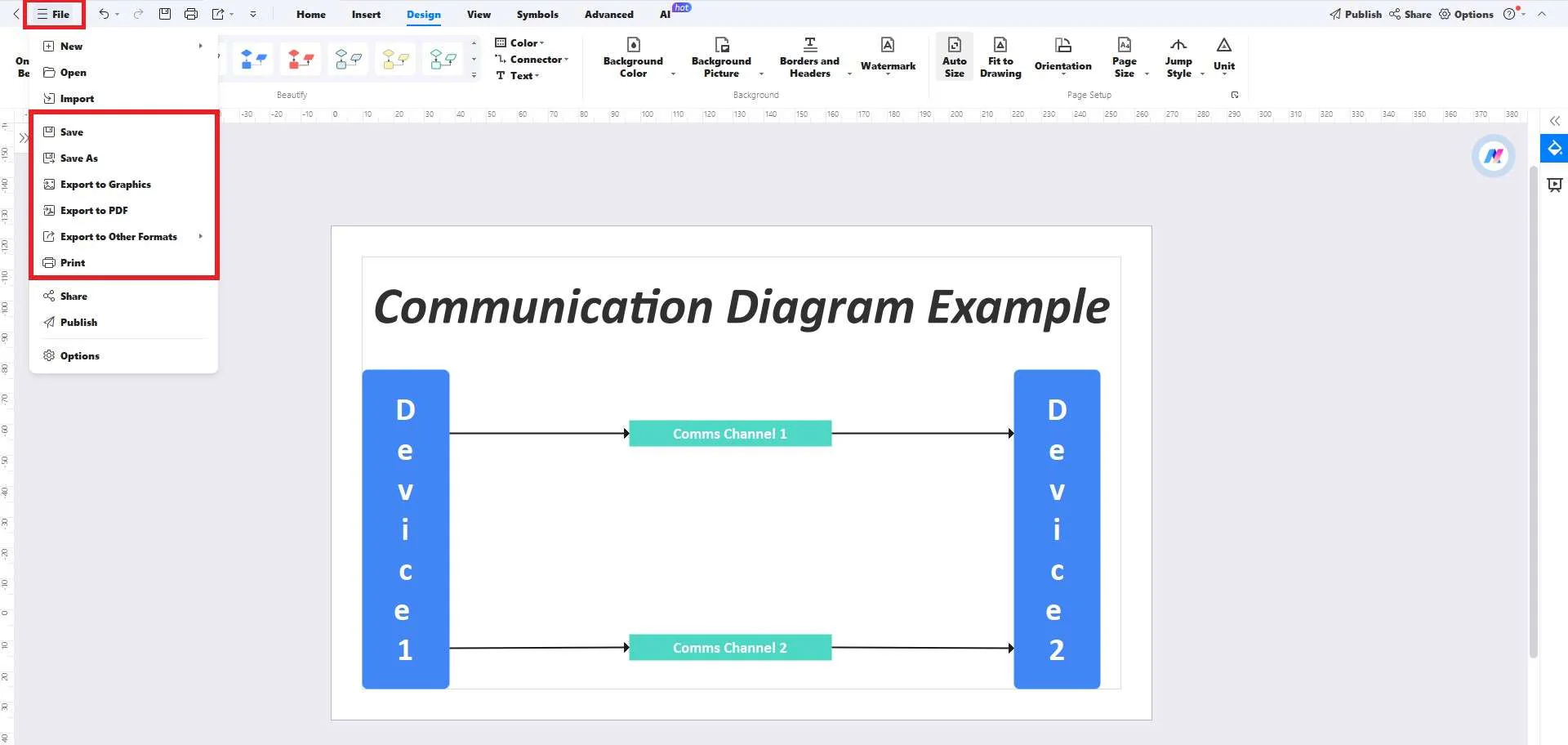 save or export the diagram