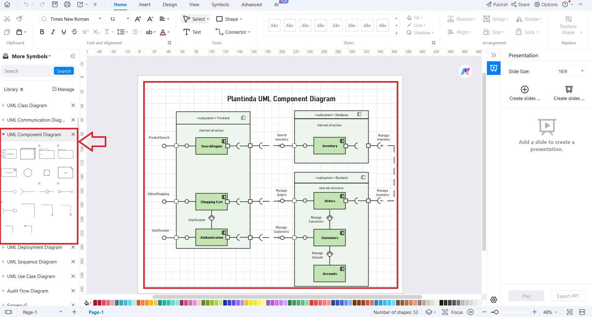 modify component diagram